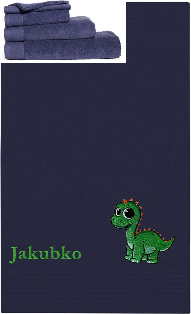 Personalizovateľný vyšívaný motív detský uterák, výšivka DINO